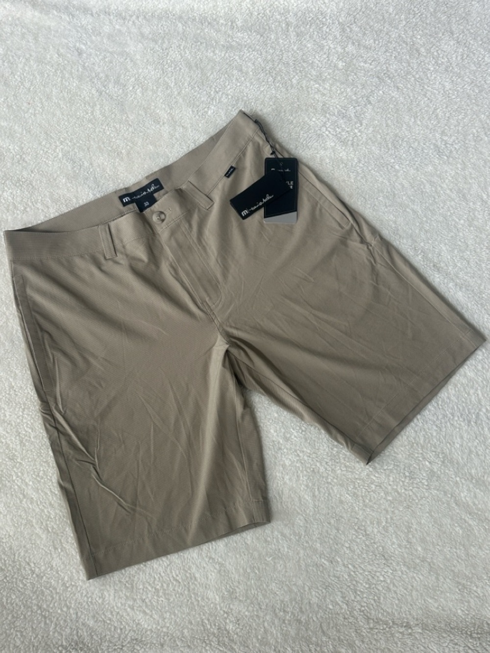 Travis Mathew Carlsbad Golf Shorts Men 33 Khaki Lightweight Performance Stretch